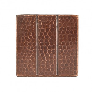 4 X 4 In. Hammered Copper Tile - Linear