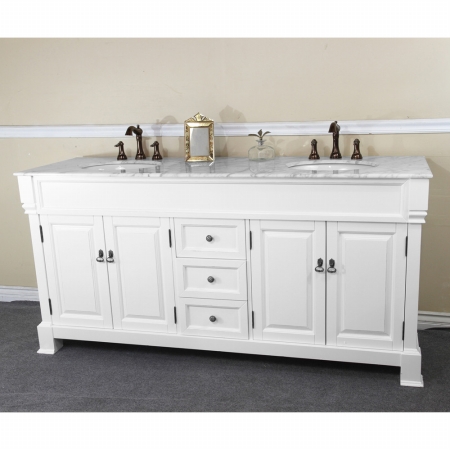 Bellaterra Home 205072-d-wh Double Sink Vanity, White - 72 In.