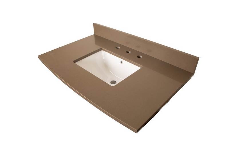 Bellaterra Home Gray Quartz Counter Top With Rectanglar Sink - 36 In.