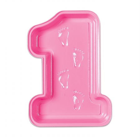 Mpany Plastic Babys 1st Birthday Tray - Pink