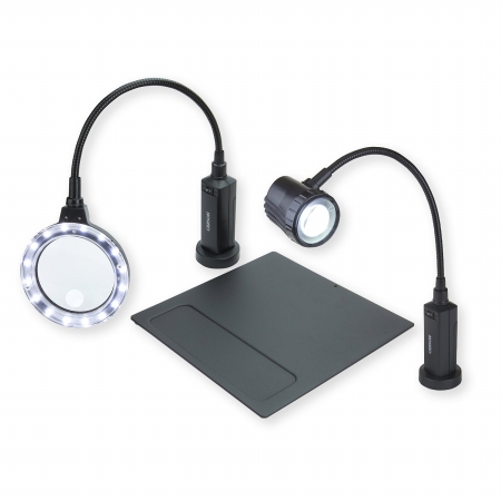 Cp-95mu Magni Flex Pro Magnifier & Light Flex Led Task Lamp Bundle With Magnetic Base