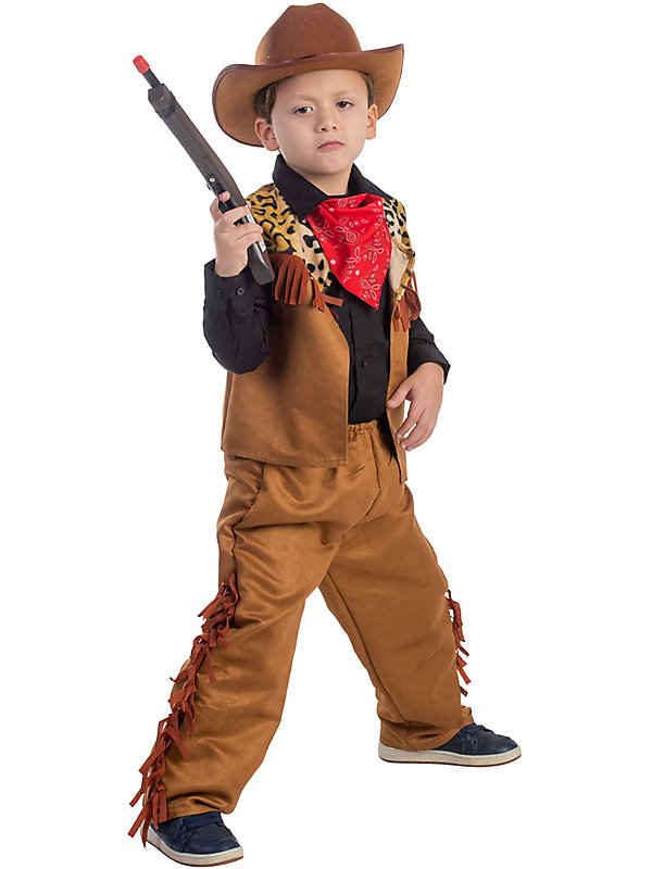 Dress Up America Toy Du780-s Wild Western Cow Costume For Kids, Small