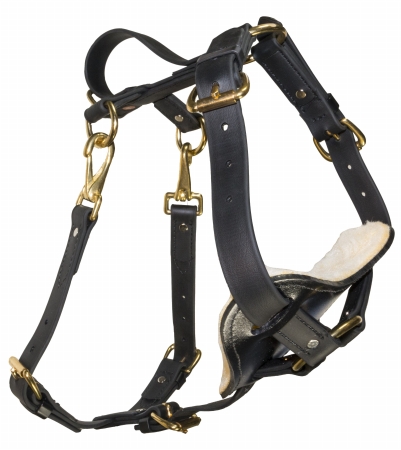 Dogline-viper V3052-1 Viper Surge Biothane Working Dog Harness, Brass Hardware, Black - 28-38 In.