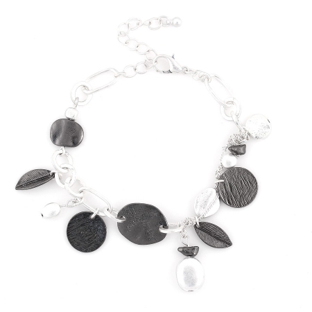 0900000013096 Silver And Black-tone Wrap Around Bracelets