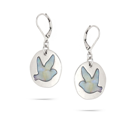 0900000017421 Rhodium-tone Metal Bird Earrings