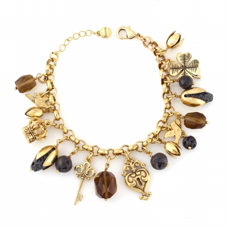 0900000006715 Gold-tone Metal Smokey Charm Bracelets