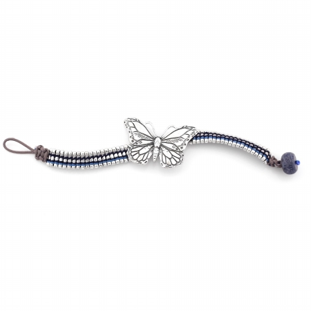 0900000031601 Silver-tone Metal Butterfly Wrap Around Bracelets