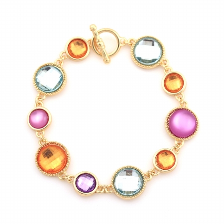 0800000095323 Gold-tone Metal Multi Color Crystal Bracelets