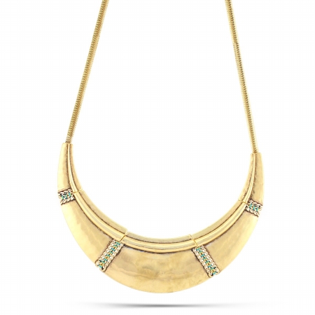 0900000033780 Gold-tone Metal Green Necklace