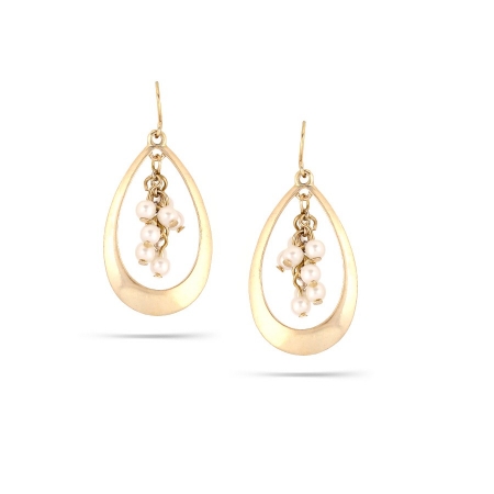 0800000049456 Gold-tone Metal Pearl Earrings