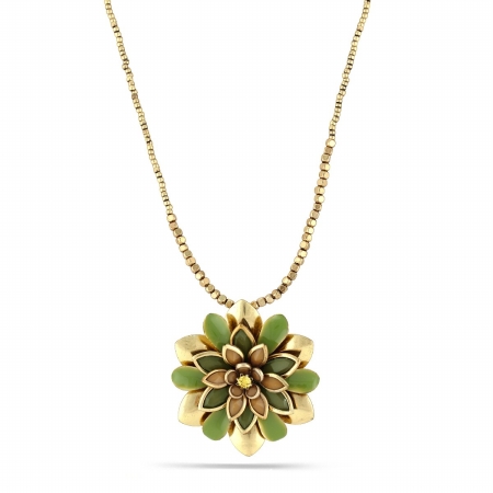 0900000015182 Gold-tone Metal Olive Flower Necklace