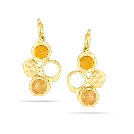 0900000012761 Gold-tone Metal Orange Tone Drop Earrings