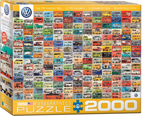 8220-0783 Volkswagen Groovy Bus Collage Puzzle - 2000 Pieces