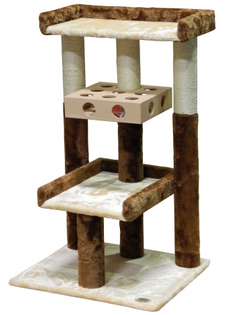Iq Busy Box Cat Tree House Toy Condo Pet Furniture, 19 W X 20.5 L X 34.5 H In.