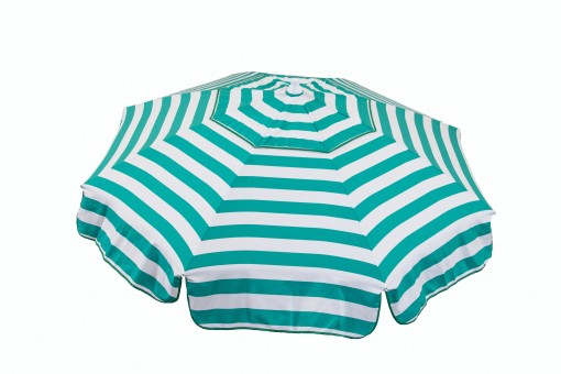 Heininger Holdings 1390 Italian 6 Ft. Umbrella Acrylic Stripes Jade Green And White - Patio Pole