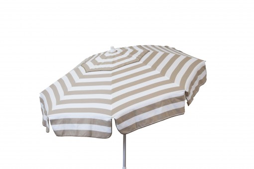Heininger Holdings 1396 Italian 6 Ft. Umbrella Acrylic Stripes Khaki And White - Patio Pole