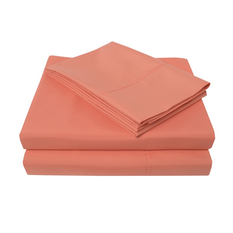 800fqdc Slco 800 Full & Queen Duvet Cover Set Solid Cotton - Coral
