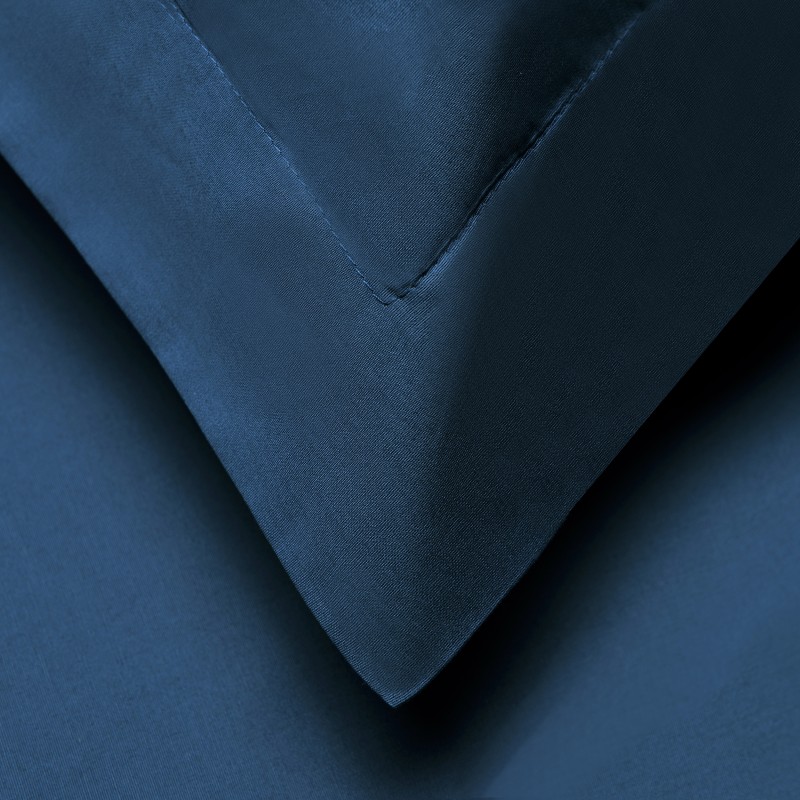 800fqdc Slnb 800 Full & Queen Duvet Cover Set Solid Cotton - Navy Blue