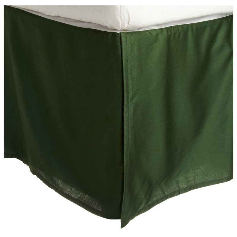 300twbs Slhg 300 Twin Bed Skirt, Egyptian Cotton Solid - Hunter Green