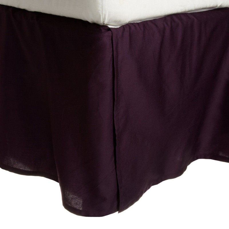 300twbs Slpl 300 Twin Bed Skirt, Egyptian Cotton Solid - Plum