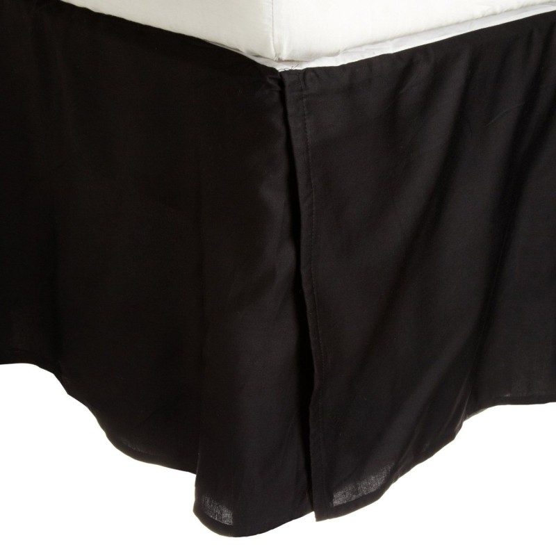 300qnbs Slbk 300 Queen Bed Skirt, Egyptian Cotton Solid - Black