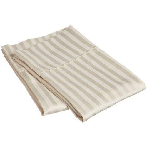 300kgpc Stiv 300 King Pillow Cases, Egyptian Cotton Stripe - Ivory