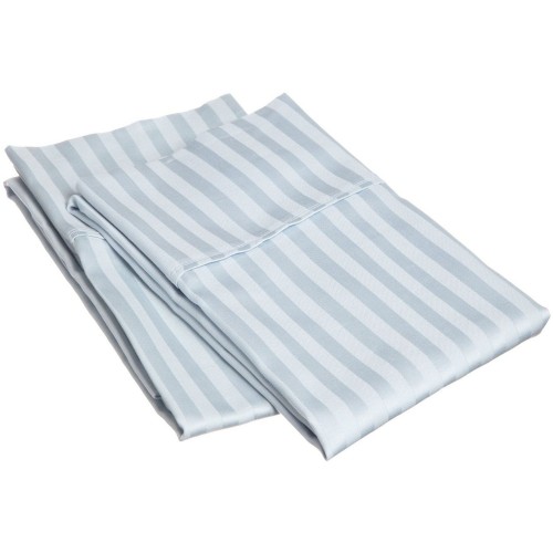 300kgpc Stlb 300 King Pillow Cases, Egyptian Cotton Stripe - Light Blue