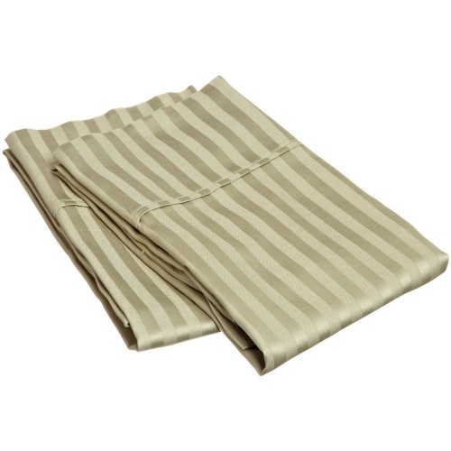 300kgpc Stsg 300 King Pillow Cases, Egyptian Cotton Stripe - Sage