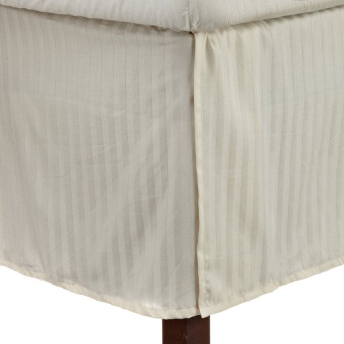 300qnbs Stiv 300 Queen Bed Skirt, Egyptian Cotton Stripe - Ivory
