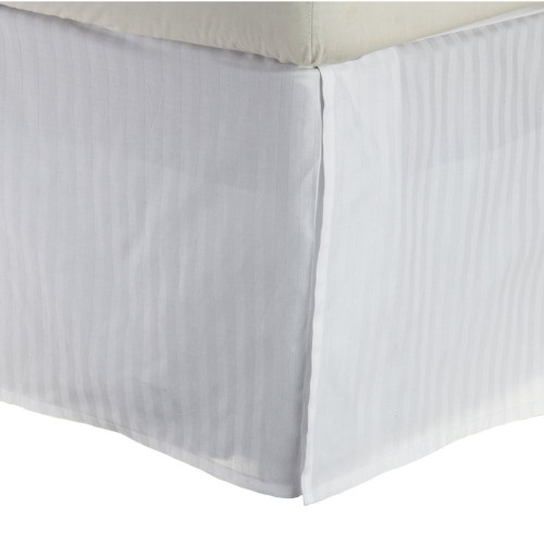 300qnbs Stwh 300 Queen Bed Skirt, Egyptian Cotton Stripe - White