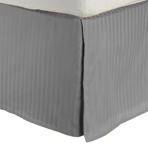 300qnbs Stgr 300 Queen Bed Skirt, Egyptian Cotton Stripe - Grey