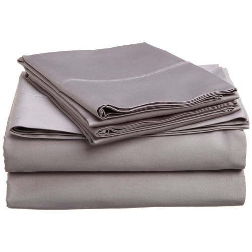 300cksh Slgr 300 California King Sheet Set, Egyptian Cotton Solid - Grey