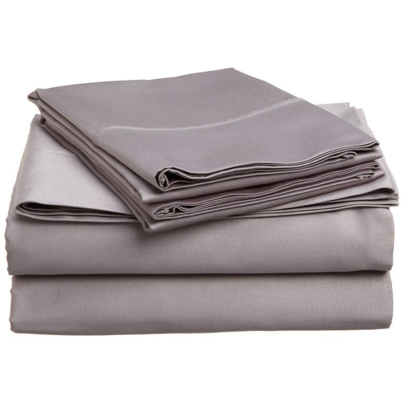 300qnsh Slgr 300 Queen Sheet Set, Egyptian Cotton Solid - Grey