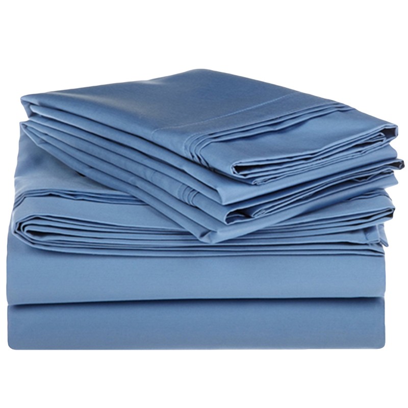 800qnsh Sllb 800 Queen Sheet Set, Egyptian Cotton Solid - Light Blue
