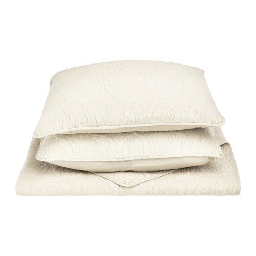Quilt Chan-fq-ivo 100 Percent Cotton Channing Full & Queen Quilt Set - Ivory, 3 Pieces