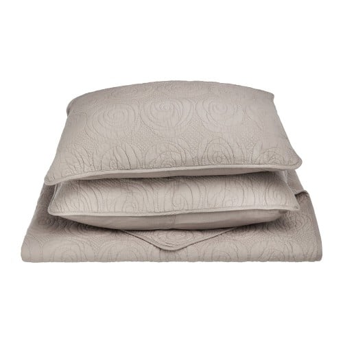 Quilt Chan-fq-gry 100 Percent Cotton Channing Full & Queen Quilt Set - Grey, 3 Pieces