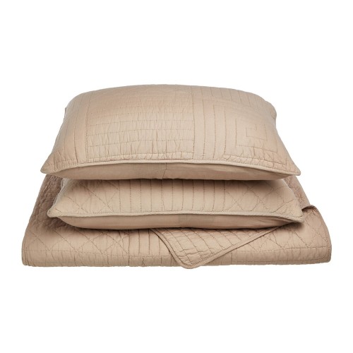 Quilt Will-kg-tau 100 Percent Cotton Williams King Quilt Set - Taupe, 3 Pieces