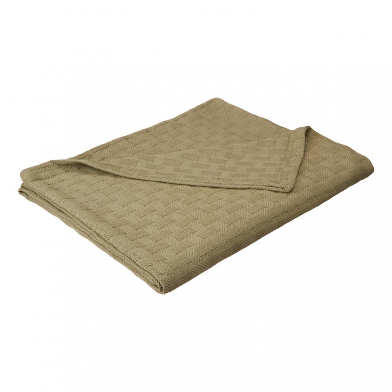 Blanket-bas Fq Sg Full & Queen Cotton Blanket Basket Weave - Sage