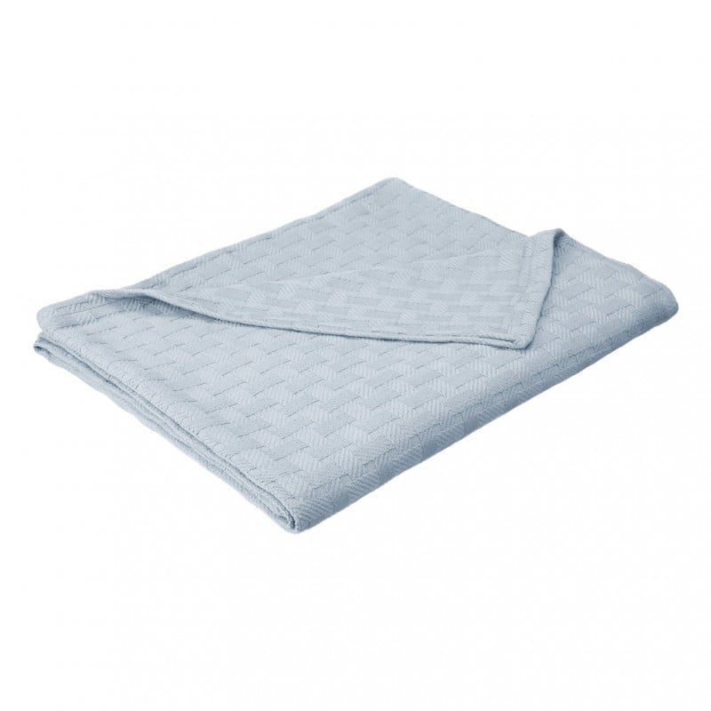 Blanket-bas Tw Lb Twin & Twin Cotton Blanket, Basket Weave, Extra Large - Light Blue