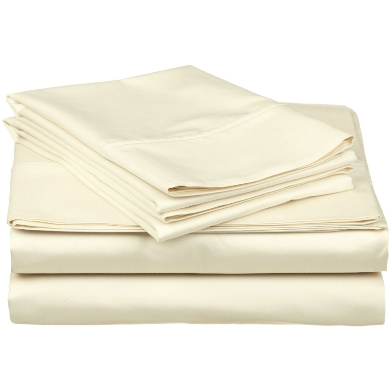 C500flsh Sliv 500 Full Sheet Set, Cotton Solid - Ivory