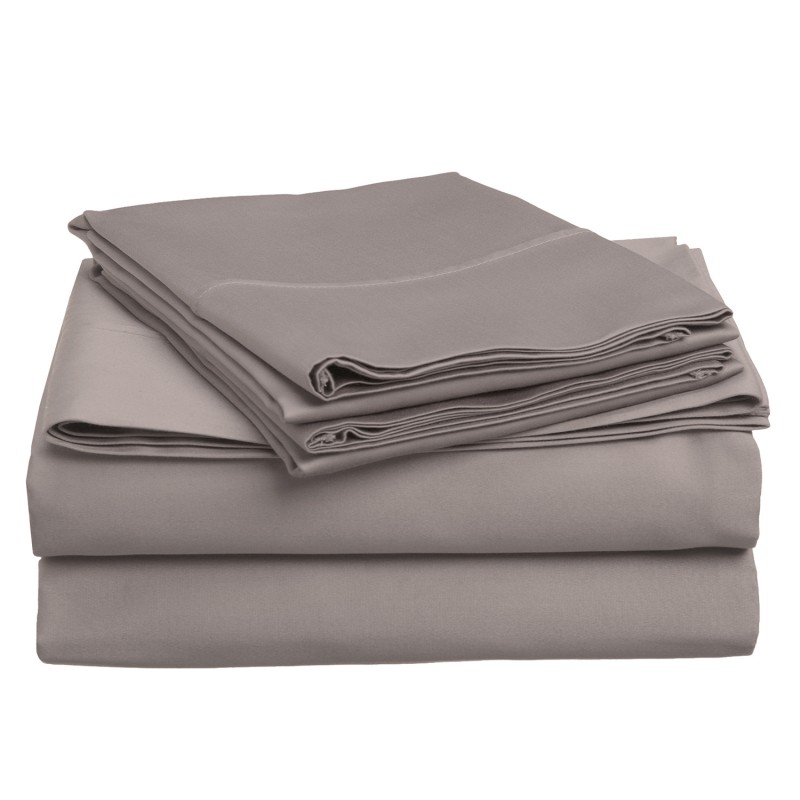 C500kgsh Slgr 500 King Sheet Set, Cotton Solid - Grey
