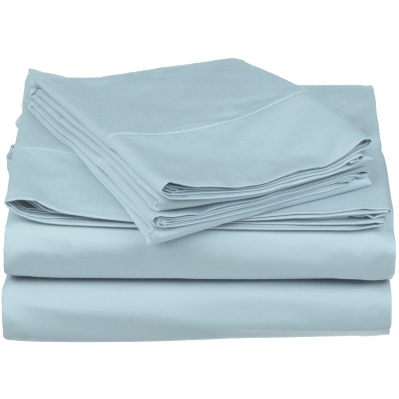 C500kgsh Sllb 500 King Sheet Set, Cotton Solid - Light Blue