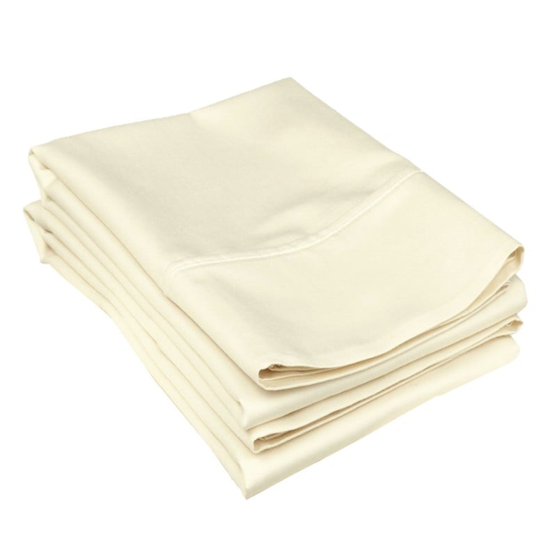C500sdpc Sliv 500 Standard Pillow Cases, Cotton Solid - Ivory
