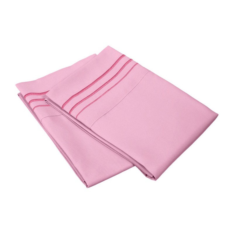 -executive 3000 Mf3000kgpc 3lpk Executive 3000 Series King Pillow Cases, Solid, 3 Line Embroidery - Pink