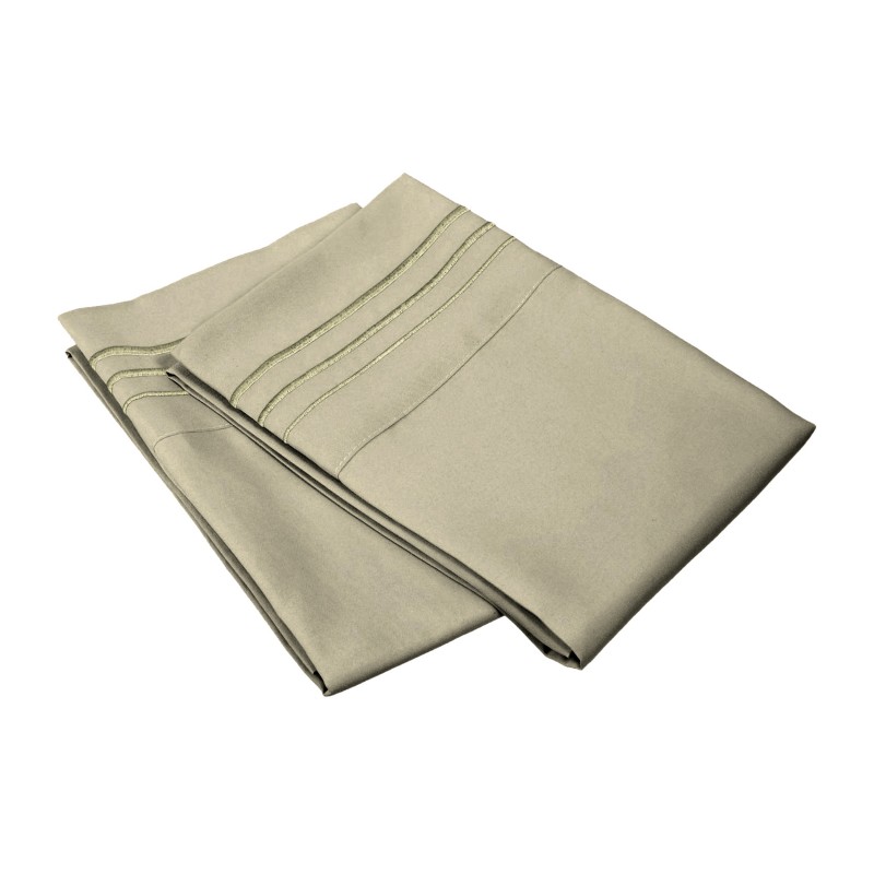 -executive 3000 Mf3000kgpc 3lsg Executive 3000 Series King Pillow Cases, Solid, 3 Line Embroidery - Sage
