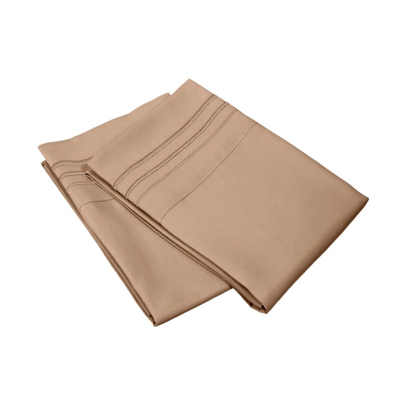 -executive 3000 Mf3000kgpc 3ltp Executive 3000 Series King Pillow Cases, Solid, 3 Line Embroidery - Taupe