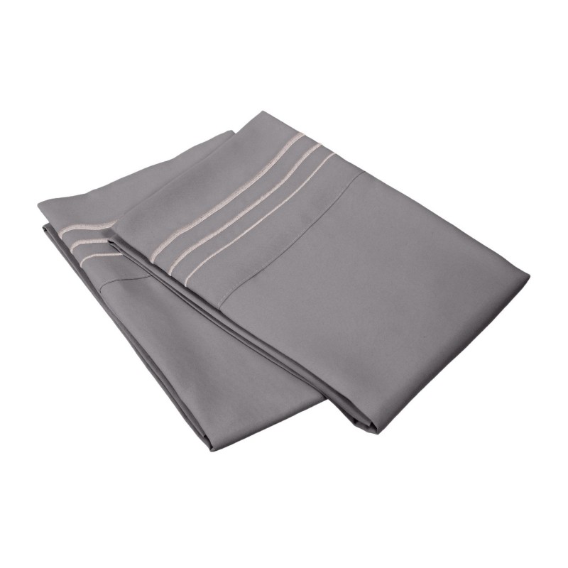 -executive 3000 Mf3000sdpc 3lsv Executive 3000 Series Standard Pillow Cases, 3 Line Embroidery - Silver