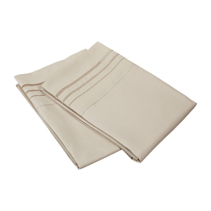 -executive 3000 Mf3000sdpc 3ltn Executive 3000 Series Standard Pillow Cases, 3 Line Embroidery - Tan