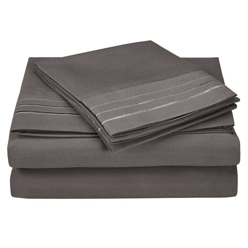 -executive 3000 Mf3000xlsh 3lsv Executive 3000 Series Twin Xl Sheet Set - 3 Line Embroidery, Silver