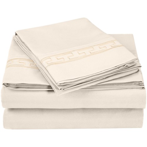 -executive 3000 Mf3000flsh Reiv Executive 3000 Series Full Sheet Set, Regal Embroidery - Ivory